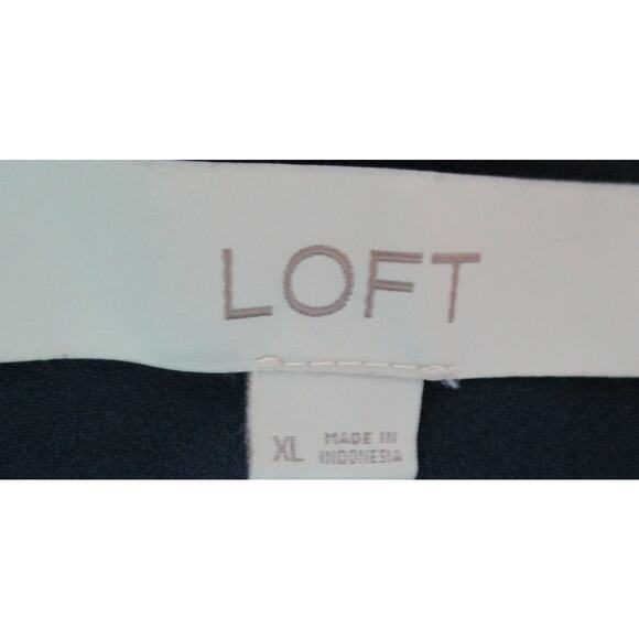 Loft Women's Blue & Red Floral Print Peek A Boo Shoulder Shirt Size XL - Picture 8 of 9